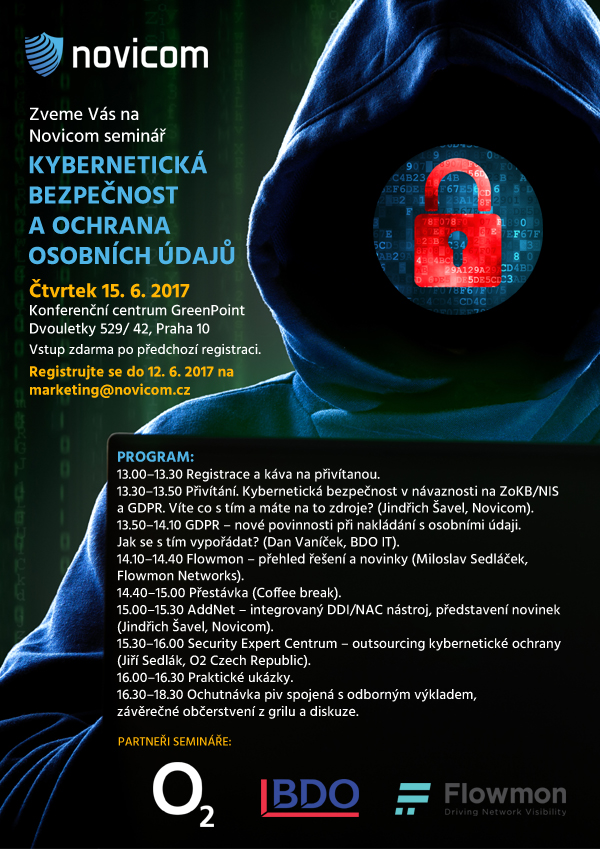 Novicom seminář Kybernetická bezpečnost a ochrana osobních údajů